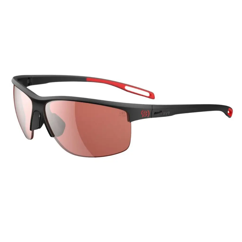 Sportsonnenbrille von Evil Eye E15 mit roten Akzenten