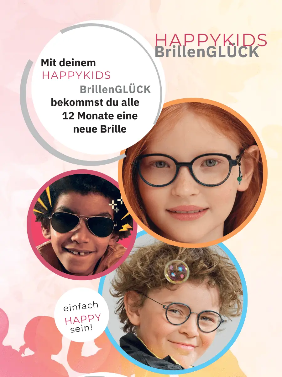 Kinder mit verschiedenen Brillen für Kinderbrillen-Abo von Schütt.