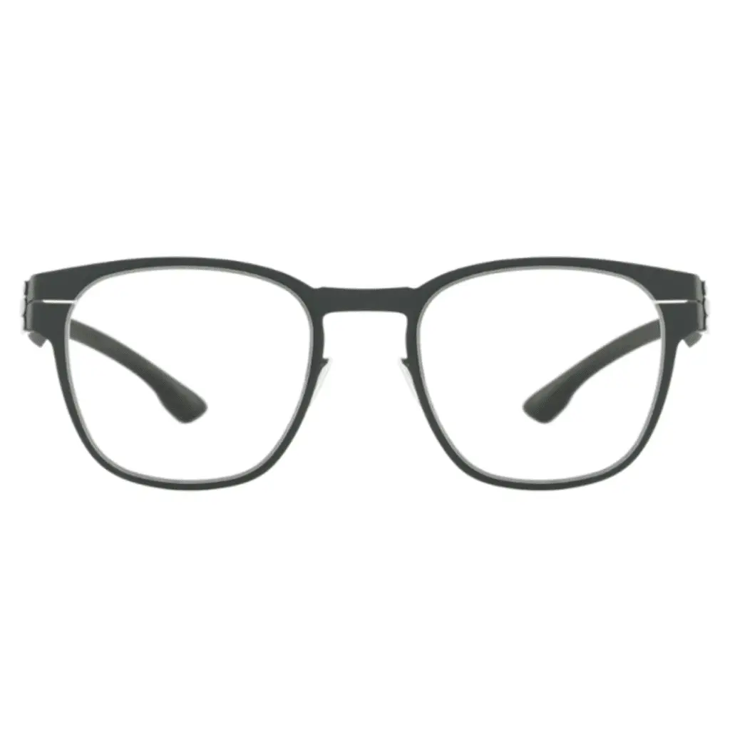 Schwarze, moderne Vollrandbrille von IC! Berlin