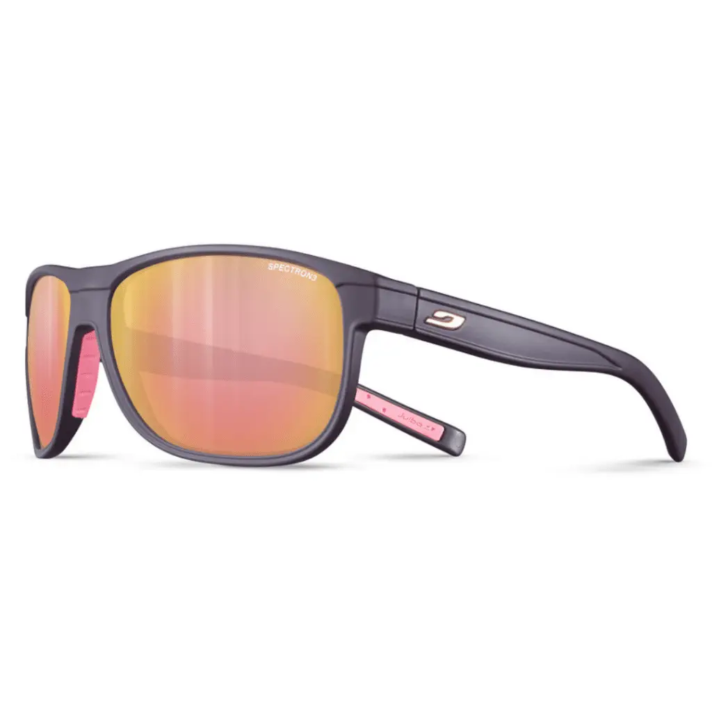 Sport-Sonnenbrille Renegate von Julbo mit orange verspiegelten Gläsern.